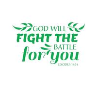 Engraving Stickers Bible Verse About Salvation 54x91.1cm Easy Installation Green
