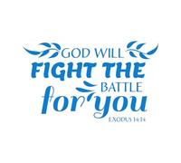 Engraving Stickers Bible Verse About Salvation 54x91.1cm It Won't Fall Off Blue