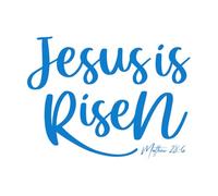 Engraving Stickers Bible Verse he has Risen 38x50.6cm Personalized Customization Blue