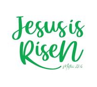 Engraving Stickers Bible Verse he has Risen 60.8x81cm Glass Stickers Green