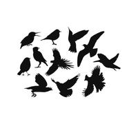 Engraving Stickers Bird Silhouettes 48x69.9cm Multi Color Selection Black