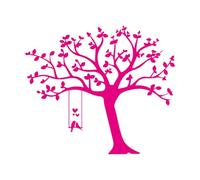 Engraving Stickers Birds Love Swing Tree Branch Romantic Bedroom 51x59.3cm Personalized Customization Rosered