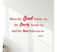 Engraving Stickers Bless The Food Before Us Family Quotes Kitchen Amen Quotes Love Quotes 54.6x100cm Art Decoration Red