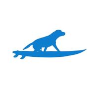 Engraving Stickers Funny Pet Dog On A Surfboard Surfing Water Sport Hobby 50.4x126.6cm Multi Color Selection Blue