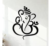 Engraving Stickers Ganesha Elephant God Hinduism 42x54.2cm Do not Damage the wall Surface Black