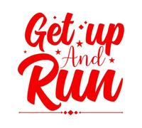 Engraving Stickers get up and Run Typography 42x43.6cm It Won't Fall Off Red