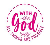 Engraving Stickers God Possible Motivation Quote Phrase Christian Text 54x55.2cm Personalized Customization Large Rosered