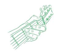 Engraving Stickers Guitar Player Guitarist Music Musical 54x55.2cm Easy Installation Large Green