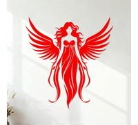 Engraving Stickers Heavenly Guardian Angelic Emblem seraphic Elegance Angel Wings 35x36.4cm Do not Damage the wall Surface Red