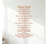 Engraving Stickers Home Rules Always be Honest Count Your Blessings Forgive and Forget be Kind and Tenderhearted 42x75.3cm Art Decoration Orange