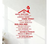 Engraving Stickers House Rules Italian Regole Della Casa House Roof 35x57.6cm Multiple Size Options Red