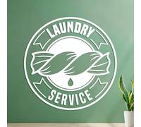 Engraving Stickers Laundry Dry Cleaning Service Logo Laundry Room 54.6x54.7cm It Won't Fall Off White