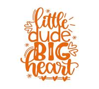 Engraving Stickers Little Dude Big Heart Heart Valentines Day Love be Mine Holiday 64x81.6cm Self Adhesive Orange