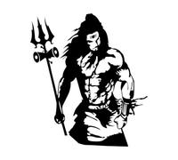 Engraving Stickers Lord Shiva Indian Religious Bedroom 54x59.9cm Do not Damage The Wall Surface Large Black