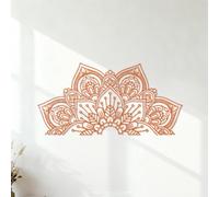 Engraving Stickers Mandala Half Mandala Yoga Studio Meditation 40.8x81.6cm Waterproof Orange