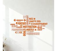Engraving Stickers Motivation Fitnesscenter Exercise Inspirational Quotes Success Focus Exercise 54.6x98.7cm Can Modify and add Information Orange