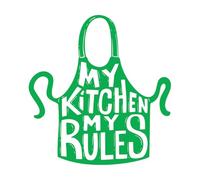 Engraving Stickers My Kitchen Rules Lettering Phrase 42x44.3cm Can Modify and add Information Green