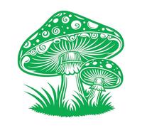 Engraving Stickers Mystical Mushrooms Discover 67.2x67.2cm Glass Stickers Green