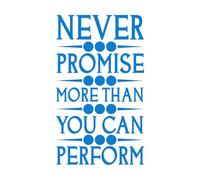 Engraving Stickers Never Promise More Than You can Perform Print Typography 36x61.1cm It Won't Fall Off Blue