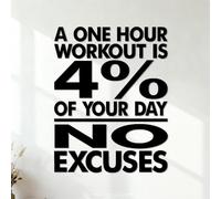 Engraving Stickers No Excuse Gymnastics nasium Weight Room Workout 54.6x70.2cm Glass Stickers Black