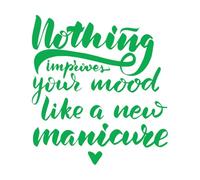 Engraving Stickers Nothing Improves Your Mood Like New Nail Calligraphy 54.6x60.2cm It Won't Fall Off Green