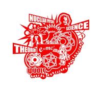 Engraving Stickers Nuclear Physics Science Theorem Neutrons Electrons 68x78.3cm Can Modify and add Information Red