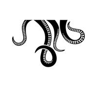 Engraving Stickers Octopus Tentacles Sea Ocean Animal Monster Nautical 32x49.5cm Personalized Customization Small Black