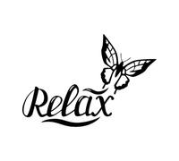 Engraving Stickers Relax Butterfly Spa Salon Beauty 36x52.3cm It Won't Fall Off Small Black