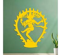 Engraving Stickers Shiva Nataraja Dancing Within the Prabhamandala 42x49.4cm Car Body Decoration Yellow