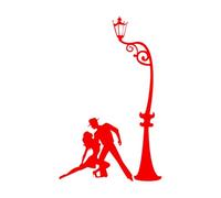 Engraving Stickers Street Light Tango Dance Passion Dancers 54x87.1cm Multiple Size Options Red