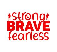 Engraving Stickers Strong Brave Fearless 50.4x76.3cm Personalized Customization Red