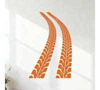 Engraving Stickers Tire Tracks Tire Tracks 54.6x83.7cm Glass Stickers Orange