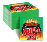 Engrowtic 100 Pcs Chili Cook off Paper Napkins Disposable Chili Cook off Decorations Cinco De Mayo Napkin for Mexican Party Dinner Supplies, 6.5 Inch (Green)