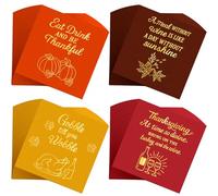 Engrowtic 100 Pcs Fall Napkins, Thanksgiving Party Supplies, Golden Autumn Paper Beverage Napkins, Disposable Party Dinner Paper for Autumn Decorations and Thanksgiving Decorations