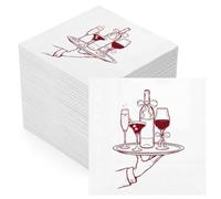 Engrowtic 100 Pcs Martini Cocktail Napkins a Tini Bit Older Birthday Decoration Napkins Cocktail Birthday Decoration for Dirty Thirty Bachelorette Bikinis and Martinis Party(Wine)