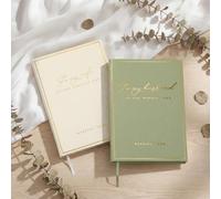 Engrowtic 2 Pcs His and Her Wedding Vow Books Gold Foil,Light Green-White