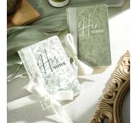 Engrowtic 2 Pcs Sage Green His and Hers Wedding Vow Books with Ribbon Bow Floral Vow Books Notebook for Wedding Vows Gift for Bride and Groom with 48 Pages 3.94 x 5.91 Inches Bridal Shower Gifts