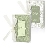 Engrowtic 2 Pcs Sage Green Wife and Husband Wedding Vow Books with Ribbon Bow Floral Vow Books Notebook for Wedding Vows Gift for Bride and Groom with 48 Pages 3.94 x 5.91 Inches Bridal Shower Gifts