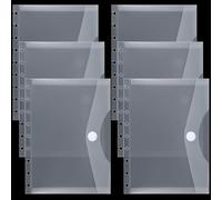 Engrowtic 6-Pack Clear PVC 7 x 9.25 in. Discbound Envelope Dividers for 9-Hole Discbound Planner Notebook Organizer - Vinyl, School, Office, Home, Work, Craft Supplies