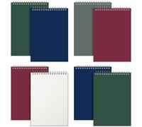 Engrowtic 8 Pack Graph Paper Spiral Notepad A5 Top Wirebound Notepad Grid Notebook Steno Pads Memo Notebook Grid Paper 140 Pages for Writing Sketching Drawing Office Supplies (Multicolor 3)