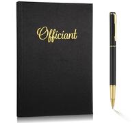 Engrowtic Black Wedding Officiant Book with Black Ink Pen 5.25 x 8.25 Inch Hardcover Journal Notebook with 192 Pages Officiant Gift Pastor Gift for Wedding Ceremony Sermon Minister (Vivid)