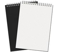 Engrowtic Dot Grid Notebook 8.3''x 5.8'' Top Spiral Notebook A5 Size Bullet Dotted Paper Hardcover Dot Journal 140 Pages Spiral Notepads for Sketching Drawing Writing School Office(Black,2 Pcs)