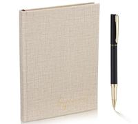 Engrowtic Wedding Officiant Book with Pen 5.25x8.25,Beige,Classic | Hardcover Journal, 192 Pages, Pastor Minister Ceremony Proposal Gift, Records Sermon Notes and Wedding Vows as Keepsake