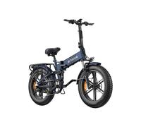 ENGWE ENGINE Pro 2.0 Electric Folding Bike Range 110km 52V16Ah Battery Full Suspension Snow Tires 20 Inches VTT Fat Bike Blue