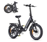 ENGWE L20 3.0 Boost 250W Electric Bike, 20''×3.0" Folding Electric Bicycle 48V/13.5Ah Battery 8A Fast Charging Max Range 135KM Full Suspension (Black)