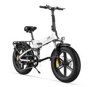 ENGWE MTB Electric Bike Folding E-Bike for Adults, ENGINE X 20"×4.0" With Thick Off-Road Tyres, 48V 13Ah Replaceable Lithium Battery Range Up To 120KM, 25KM/H 7-Speed Full Suspension Ebike (WHITE.)