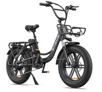 ENGWE MTB Electric Bike for Adults 20" Fat Tire E-Bike with 48V 13AH Battery, 7-Speed, Dual Shock Absorber Perfect for Commuting and Off-Road Adventures (Black-1)