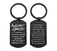 ENGZHI 1st Anniversary Wedding Keyring Gifts for Her, One Years Down Forever To Go, 1 Year Anniversary for Wife Girlfriend