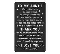ENGZHI Auntie Birthday Card - I Love You Auntie...I Do - Auntie Gifts from Niece Nephew, Auntie Christmas, Metal Wallet Card