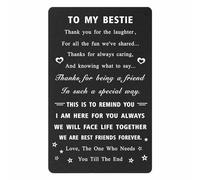 ENGZHI Bestie Wallet Card for Women - Personalised BFF Friendship Gift, Heartfelt Keepsake Card for Her, Birthday Christmas Valentines Present